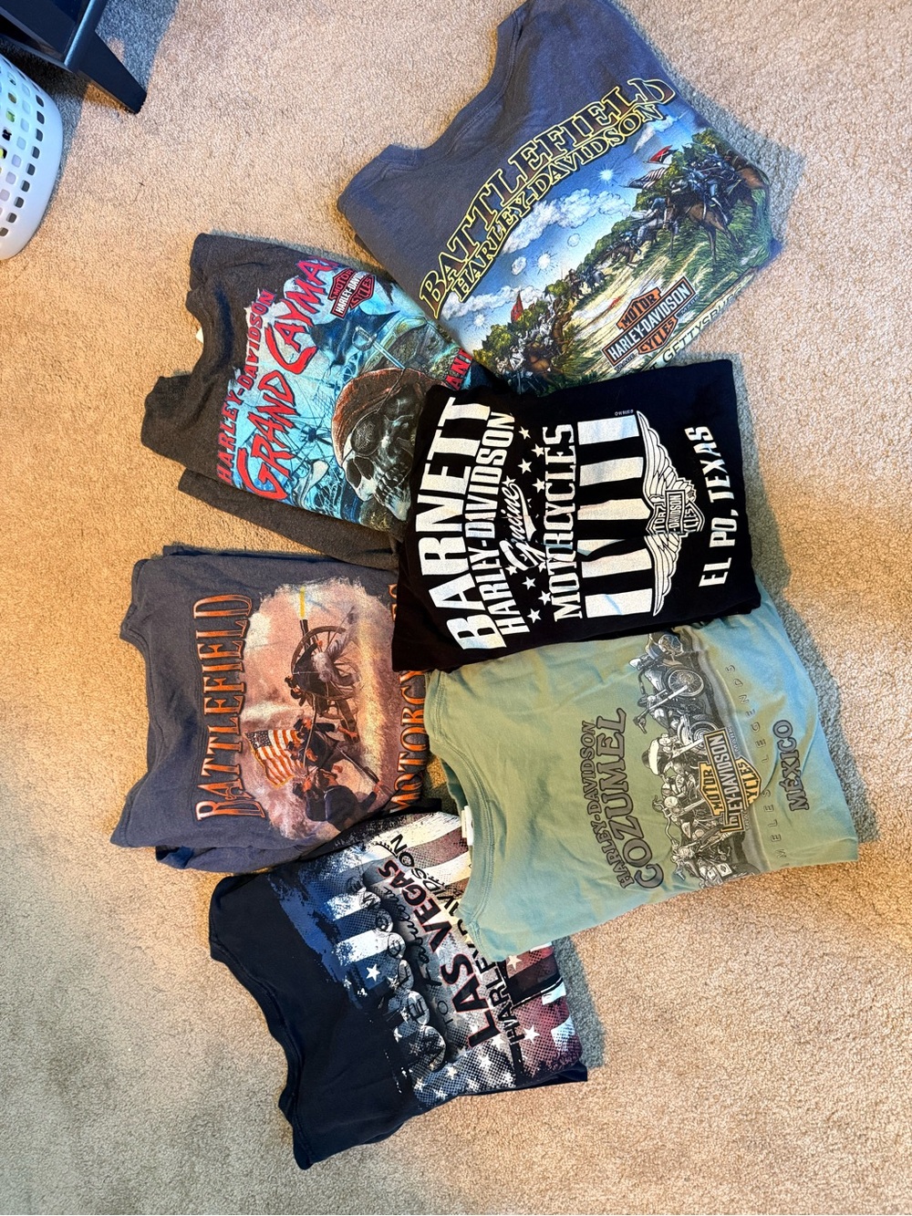 6 Harley-Davidson Men’s Tees. Las Vegas,Cayman,Texas & more 3XL